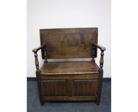 An oak monk's bench 