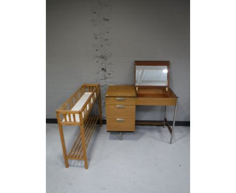 A mid twentieth century Stag dressing table, together with a pine plant trough