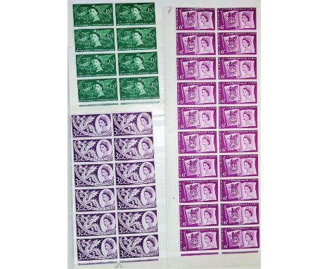 GB: QEII, a collection of pre-decimal Traffic Light Mint blocks of stamps in a large stock book 