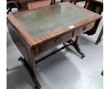 A reproduction Regency mahogany sofa table 