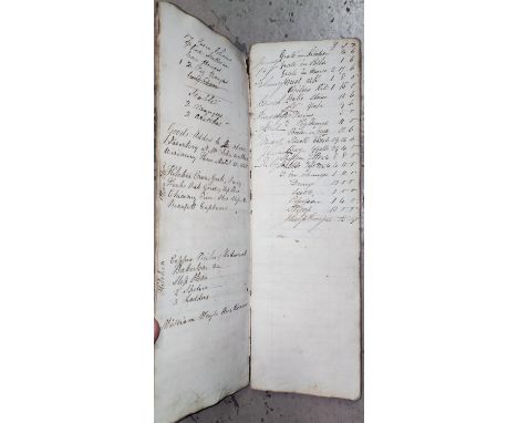 VETERINARY RECEIPT BOOK, 19th century, manuscript book of receipts for 'The Murrain' etc includes an inventory of a farm esta