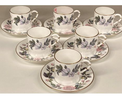 A Royal Worcester 'June Garland' six setting coffee service.