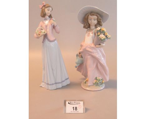 Two Lladro Spanish porcelain Collectors Society figurines, 'A Wish Come True' and 'Innocence in Bloom'. Both in original boxe