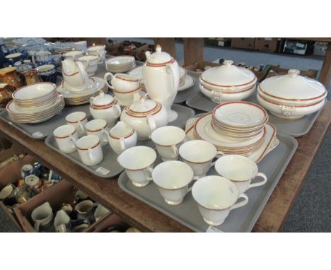 Wedgwood 'Colorado' part dinner, tea and coffee ware to include: coffee pot, teapot, sucriere, sugar basin, two milk jugs wit