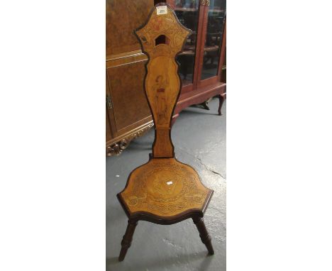 20th century Celtic design spinning chair with figural, harp, armorials and other decoration.(B.P. 21% + VAT) 