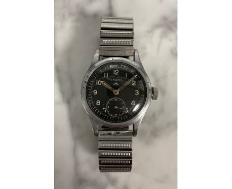A World War II Military Issue Wristwatch, signed Lemania, known by collectors as one of ''The Dirty Dozen'', circa 1944, blac