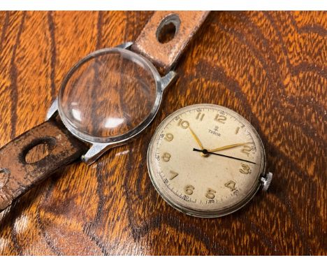 Tudor Rolex - mid 20th century wristwatch, 30mm stainless steel case, raised Arabic numerals, centre seconds, outer minute tr
