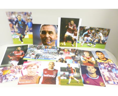 Thirty-four signed West Ham related photographs, 1960s to 2000s