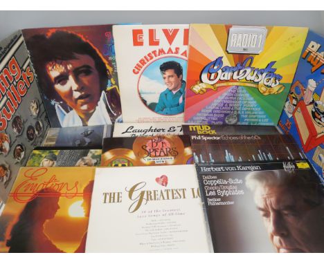 Two boxes of LP records and a box of 7" singles including Elvis Presley and other 1960s **PLEASE NOTE THIS LOT IS NOT ELIGIBL