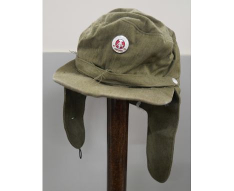 A 20th Century Cold War East German army hat with badge 