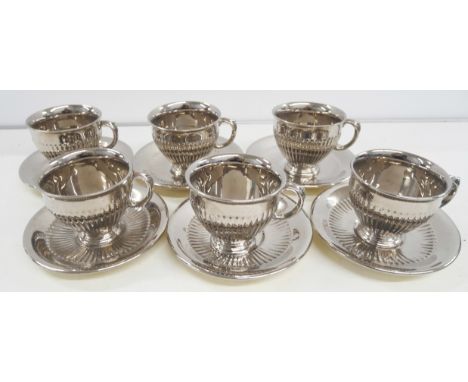 A set of six Royal Winton silver lustre cups and saucers **PLEASE NOTE THIS LOT IS NOT ELIGIBLE FOR IN-HOUSE POSTING AND PACK