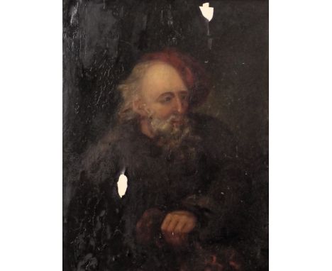 18thC School. Portrait of a Gentleman, oil on panel, 29cm x 22cm.