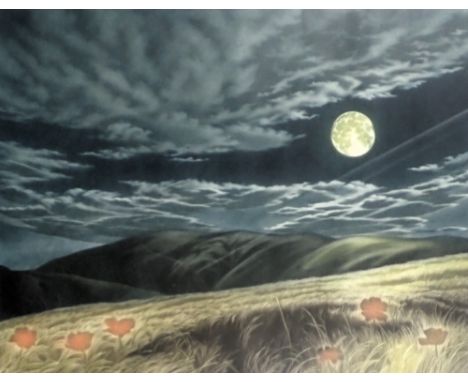 Susan J. Jameson(b1944) Harvest Moon, artist signed coloured Mezzotint, 104/200, titled, 52.5cm x 64.5cm.