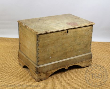 A Victorian pine blanket box, on bracket feet, 58cm H x 76cm W x 50cm D