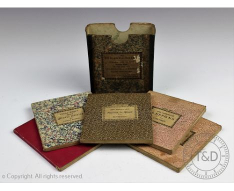 THE NURSERY LIBRARY, five miniature books, comprising LESSONS FOR CHILDREN, UNCLE JOHN'S SELECT MORAL STORIES, MRS BARBAULD'S