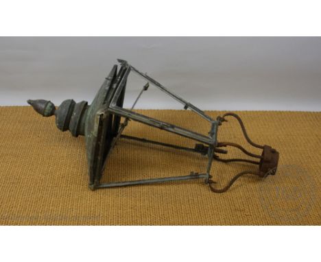 A vintage copper and iron street lantern, with label for Foster & Pullen, 111cm   CONDITION REPORT:  Lighting lots are sold a