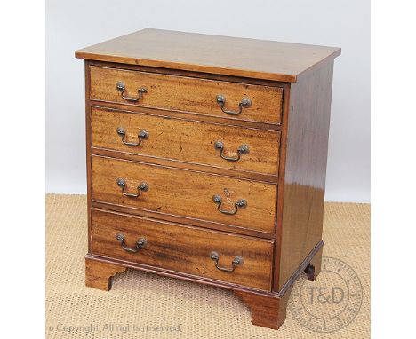 A George III style mahogany chest, of four graduated long drawers, on bracket feet, 73cm H x 64cm W x 45cm D