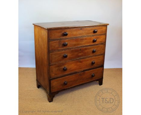 A Victorian mahogany mule chest, with hinged top above two dummy drawer and three real drawers, on bracket feet, 118cm H x 11