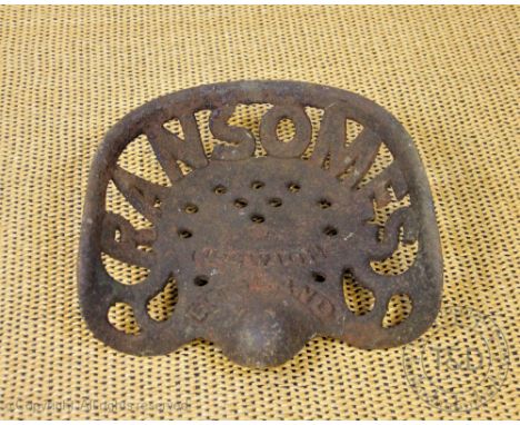 A Bransoms of Ipswitch vintage cast iron tractor seat, 38.5cm W