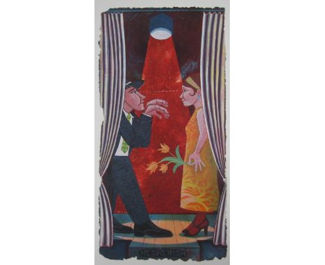 Jim Anderson, "Mesmerism",  mixed media print on handmade paper, 82 x 50cm, c. 2019. One of a series of images exploring the 