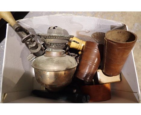 Mixed items including paraffin lamp. Not available for in-house P&amp;P 