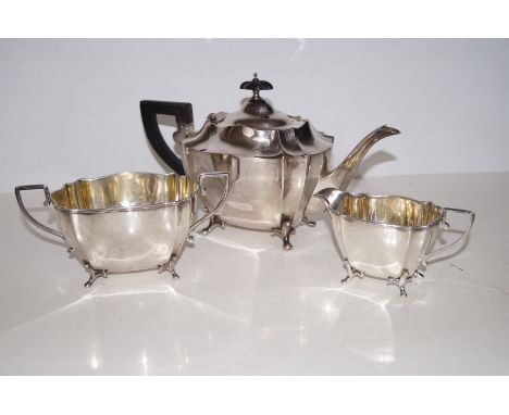 Silver plated three piece tea service 