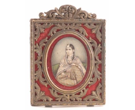 λ Anglo-Indian School c.1830Portrait miniature of Maham Begum, wife of Muhammed Baber Babshah who captured the throne of Delh