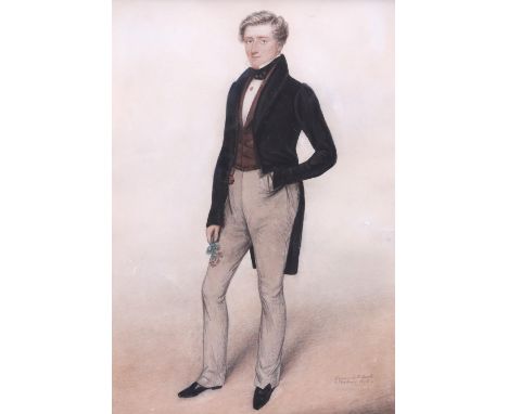 Albin Roberts Burt (1783-1842)Portrait of Dr. John Hooper of Reading; Portrait of a gentleman of Newbury standing, holding a 