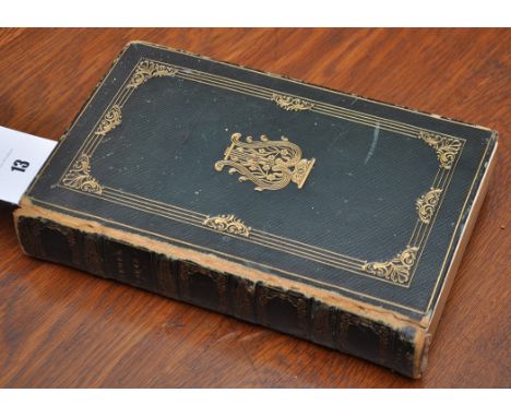 Byron (George Gordon, Lord) The Works... Complete in One Volume, 8vo, green morocco gilt, g.e., fore-edge painting of a man w