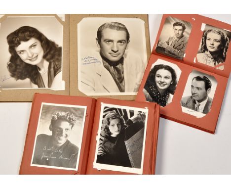 A good collection of signed photographs of American and British film stars and other celebrities from the 1940's, contained i
