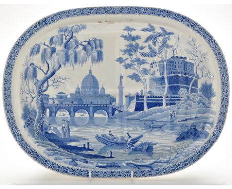 Spode 'Tiber' pattern meat dish, length 53cms, printed mark to base.