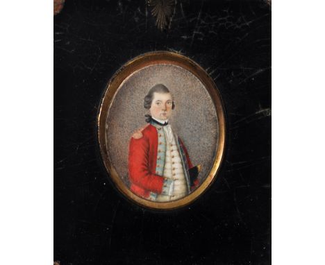 19th Century British School
A half-length portrait of an army officer wearing a red tunic and holding his hat under his left 