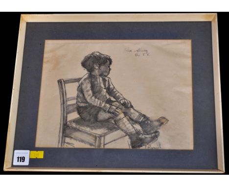 Norman Stansfield Cornish
(1919-2014)
The Artist's son John watching TV
signed and inscribed
flowmaster pen
20 x 25.5cms; 8 x
