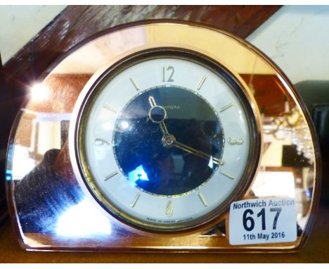 ART DECO MANTEL CLOCK. Art Deco mirrored front mantel clock