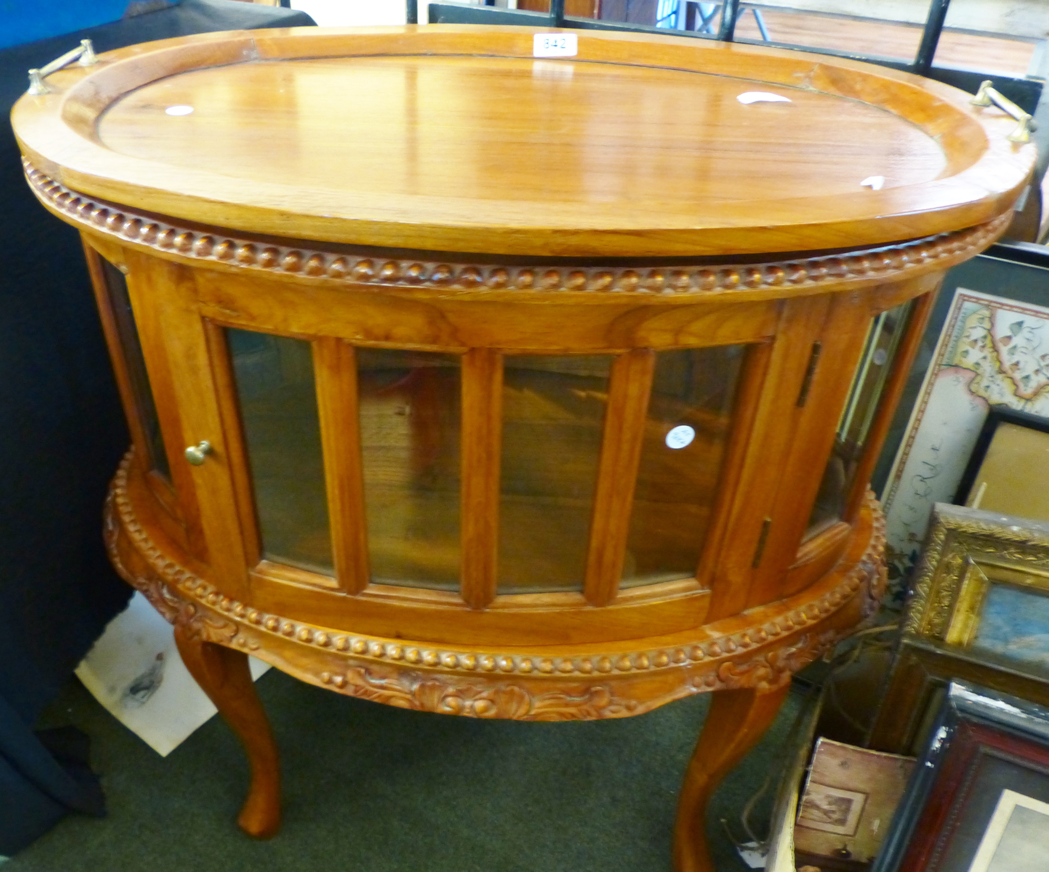 DRINKS Antique style hardwood glazed drinks with large