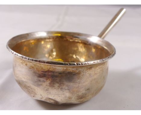 PUNCH LADLE BOWL. Punch ladle bowl presumed silver with Queen Anne 1705 coin to base, 32g