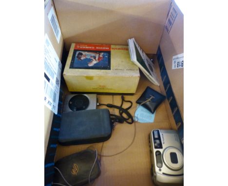 MIXED VINTAGE CAMERAS. Box of mixed vintage cameras and lightmeters