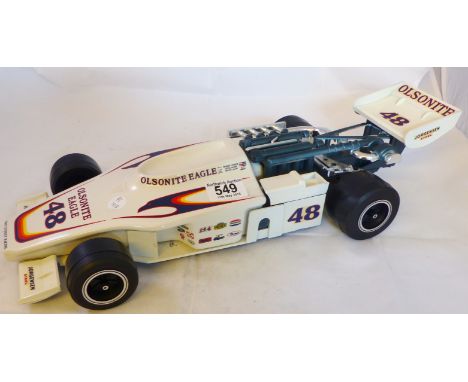 JIM BEAM DECANTER. Jim Beam Olsonite Eagle Formula One car decanter, L ~ 49cm