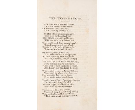 Newcastle.- [Wilson (Thomas)] The Pitman's Pay; or, A Night's Discharge to Care, book-label of J.O. Edwards, some corners lit