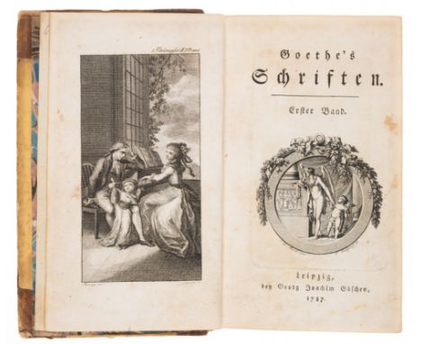 Goethe (Johann Wolfgang von) Schriften, 8 vol. in 4, ?first collected edition, engraved frontispieces and title vignettes, so