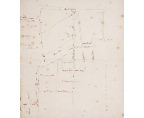 London.- Mayfair.- Anonymous (probably early to mid-18th century) Original manuscript plan of the environs of the Conduit Mea