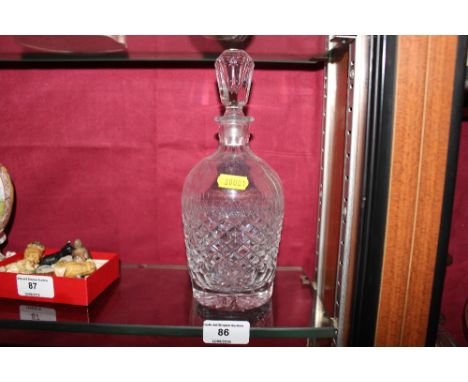An Orrefors cut glass decanter and stopper