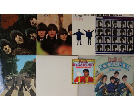 BEATLES &amp; RELATED - LPs. Fab bundle of 7 x LPs with 1 x 7". Titles to include Rubber Soul (1st UK mono 'loud cut' PMC 126