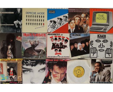 ROCK/POP/NEW WAVE 7" WITH BEATLES WHITE ALBUMS &amp; CLASSICAL LP RARITY. Very interesting mixed lot of around 225 x 7" with 