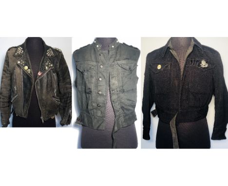 PUNK CLOTHING. Three items of Punk era clothing to include: An original 'Denham' 'Blouses ARP 59' jacket. Inner measurements 