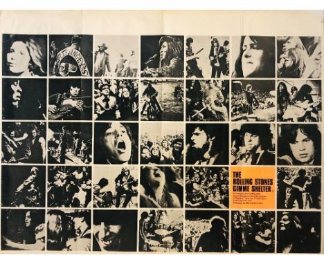 ROLLING STONES GIMME SHELTER UK QUAD POSTER. A rare example of the UK quad cinematic poster for 'Gimme Shelter' (1970). Measu