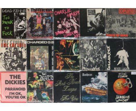 PUNK - 7". Fierce collection of around 86 x 7". Artists/titles include The Damned - Smash It Up, Charlie Harper - Barmy Londo