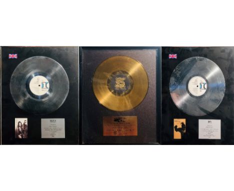 SOUL II SOUL / INNER CITY BPI DISCS. Three mounted and framed presentation discs to include: platinum BPI disc presented to A