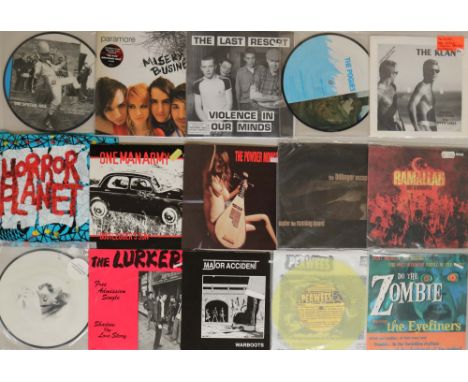 PUNK/HARDCORE/GARAGE/EMO/REVIVAL/OI - COLOURED 7" RELEASES. Mega collection of 52 x finely tuned 7" covering 1st and 2nd wave