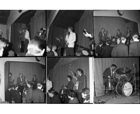 DAVID BOWIE KONRADS NEGATIVES. Twelve x 2 1/4" black and white photo negatives depicting a teenage, saxophone playing David B